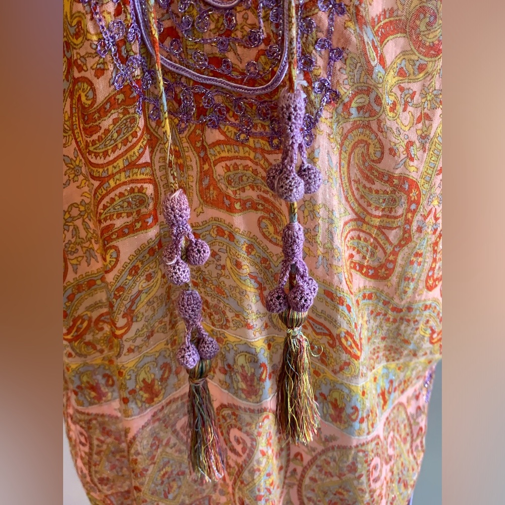 Calypso St. Barth Sheer Multi- Color Tunic Size M… - image 5